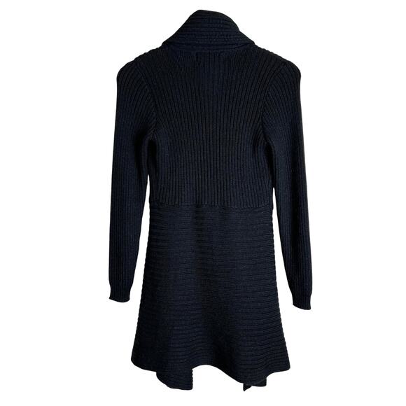 Arte Meche Baby Alpaca Rib Knit Open Front Cardigan Sweater in Black W's Medium - Picture 4 of 5